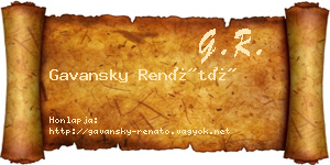 Gavansky Renátó névjegykártya